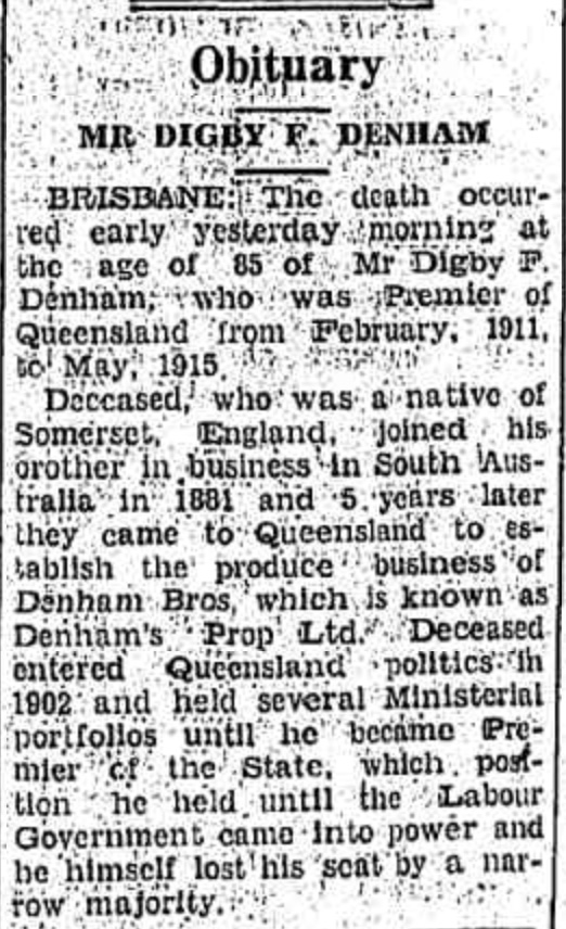 Digby Denham's Obituary